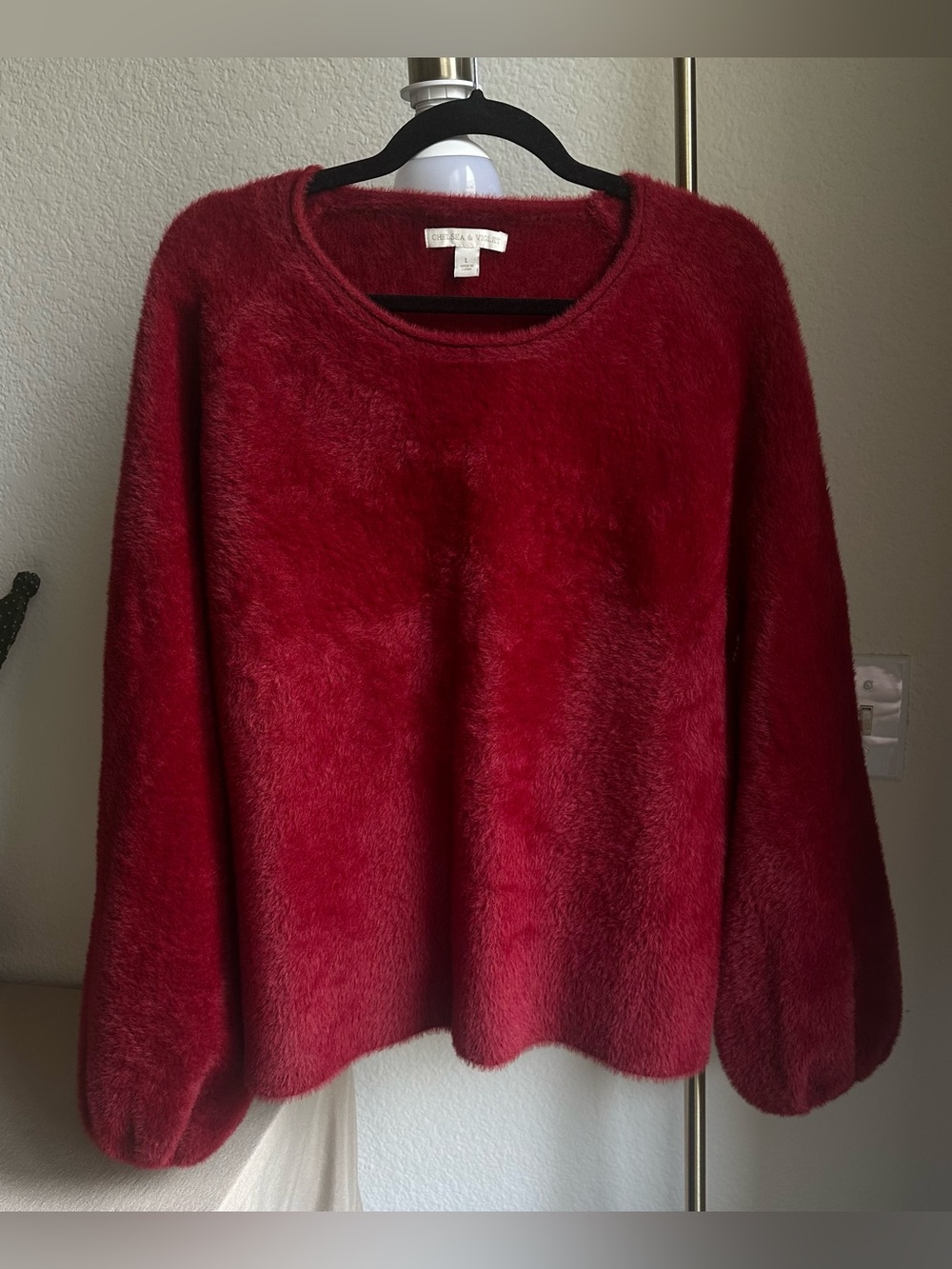 Chelsea & Violet Red Chunky Soft Sweater